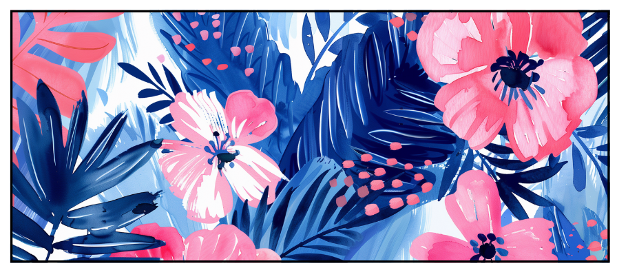 Canette "Fleurs rose et bleu" N°31