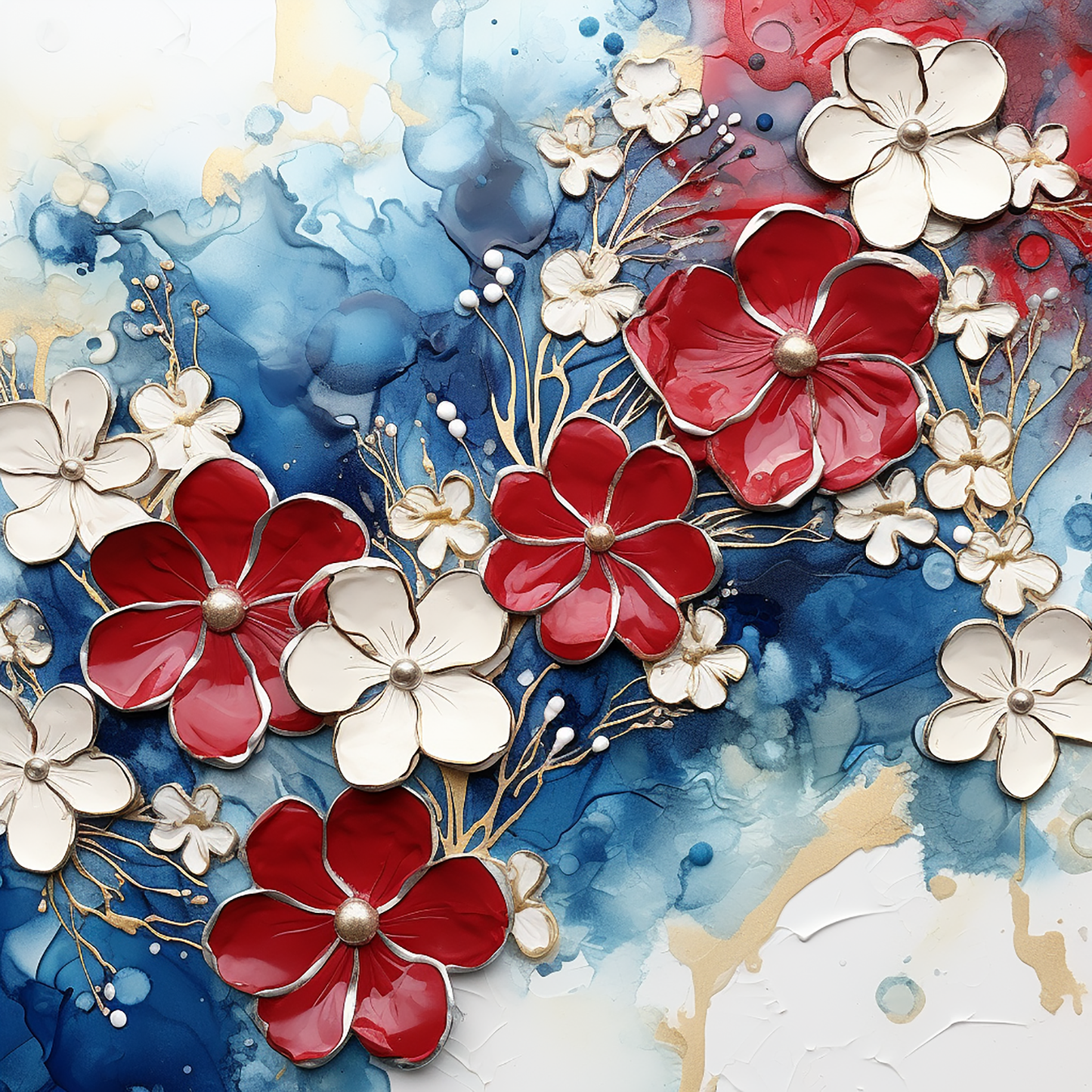 Bouteille "Fleurs patriotique" N°1