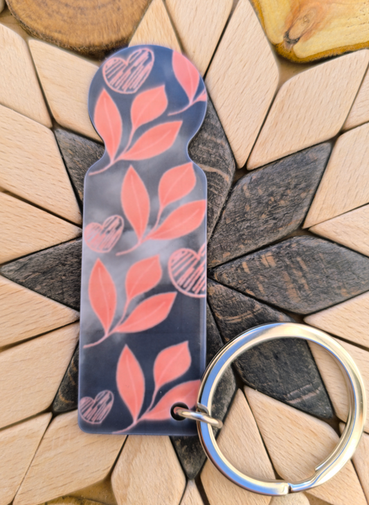 Jeton de caddie "Feuillage rose" N°9