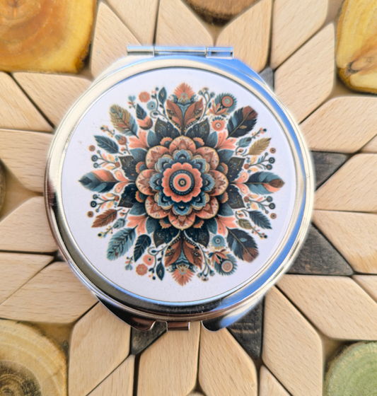Miroir "Mandala fleurs" N°38